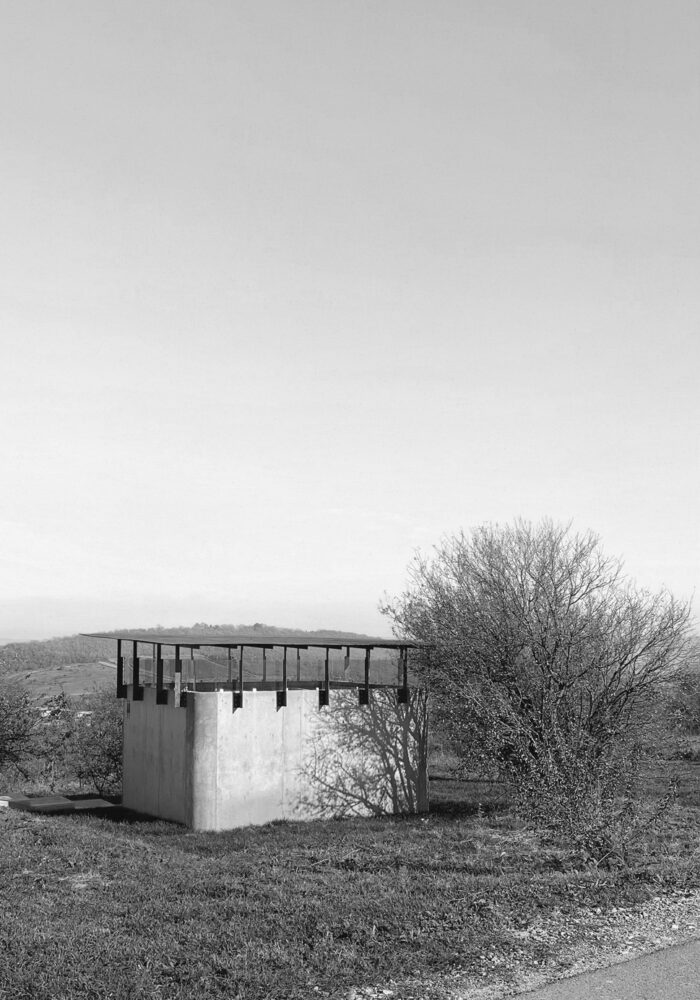 concrete pavilion landcsape view